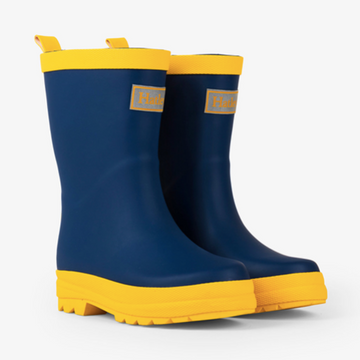 Navy & Yellow Rainboots